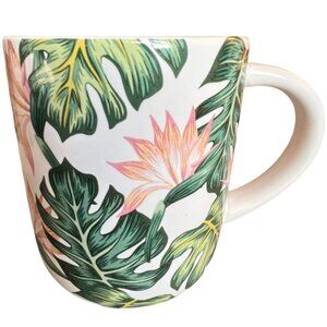 CORE KITCHEN Oversized Ceramic MUG Tropical Wraparound 4.5" Tall x 4" Diameter